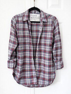 Frank & Eileen Grayson Plaid Button Up Shirt | Small | Cotton Italian Fabric